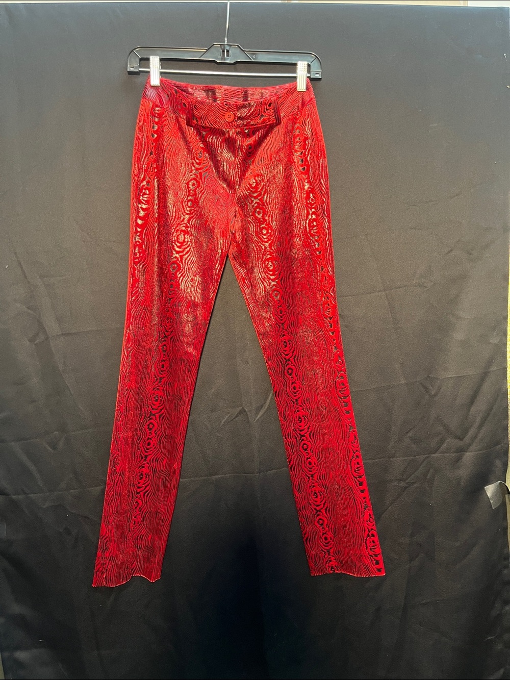 🖤❤️✨ Rare Y2K NWT Nelli Red & Black Moiré Velvet Pants | Goth Glam 🖤❤️✨